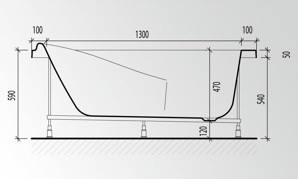 La hauteur de la baignoire par rapport au sol est standard.