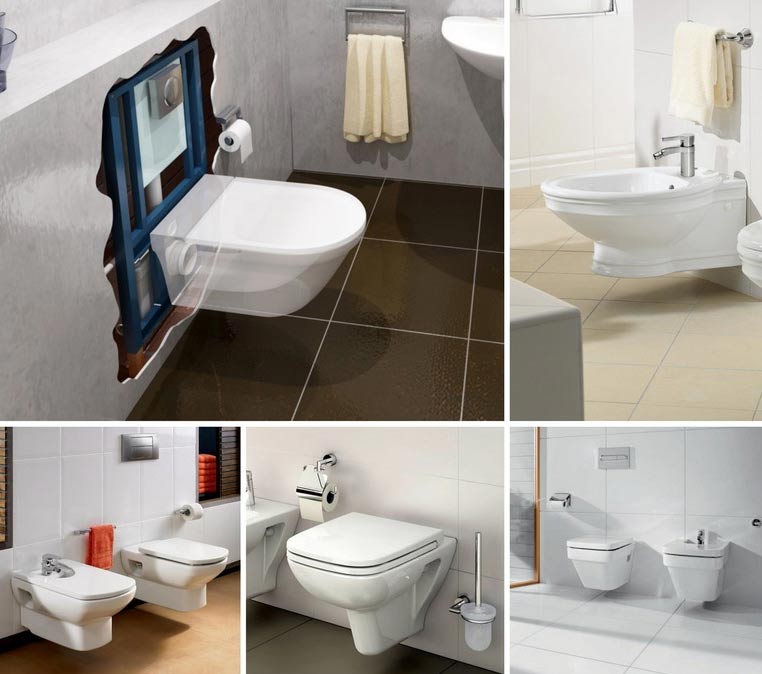 Options pour placer des toilettes suspendues.