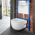 Option pour l'emplacement d'un WC suspendu.