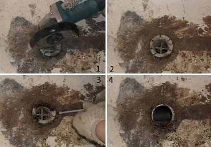 Retrait du harnais usagé.