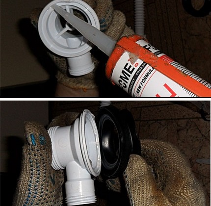 Installation de cols de vidange et de trop-plein.