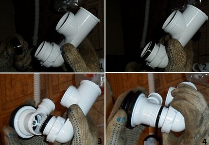 Installation de siphons.