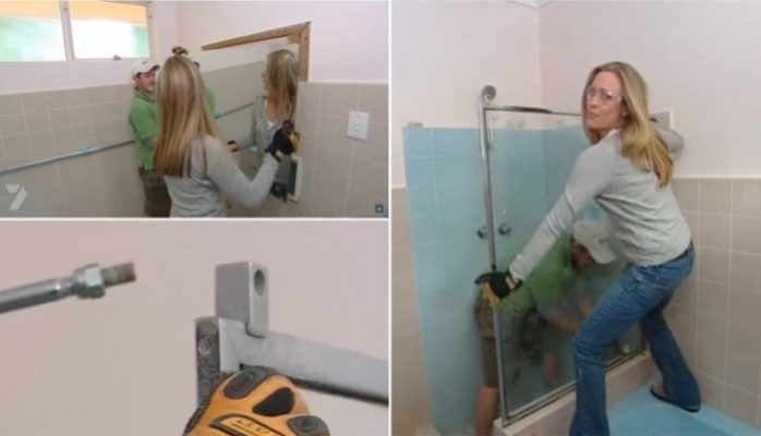 La jeune fille a complètement transformé une vieille salle de bain pour quelques centimes