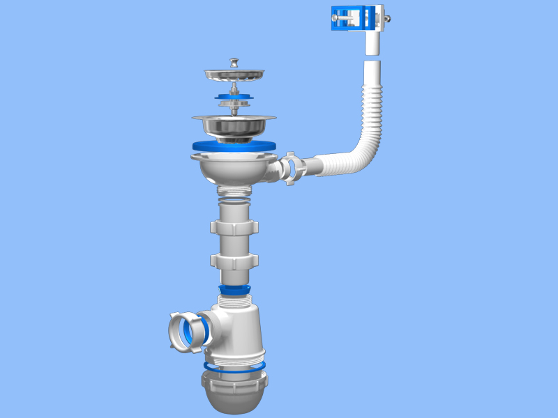 Siphon avec trop-plein.