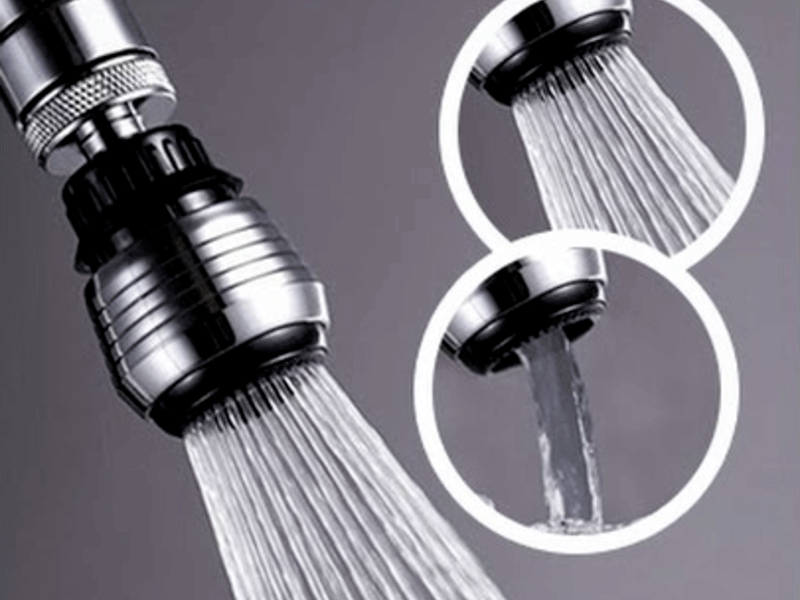 Débit d'eau avec et sans aérateur.