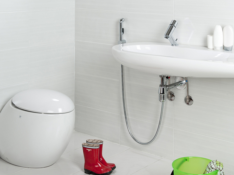 Vous pouvez laver vos chaussures à l'aide d'une douche hygiénique.