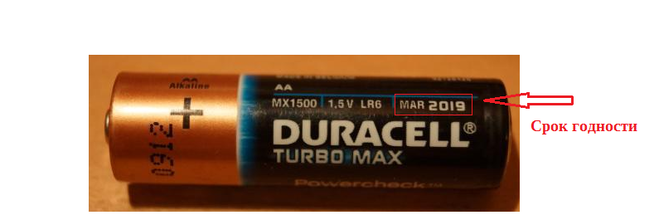 Durée de conservation du Duracell type AA.