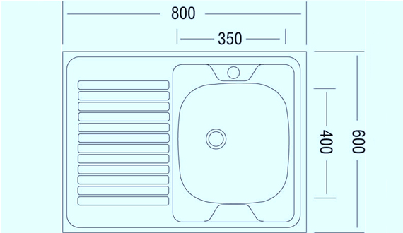 Dimensions de l'évier.