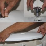 Remplacement du bouton de chasse d'eau du réservoir.