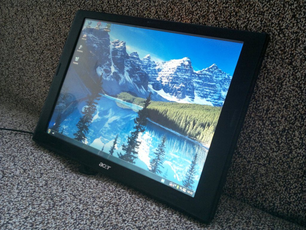 Tablette depuis l’écran du moniteur.
