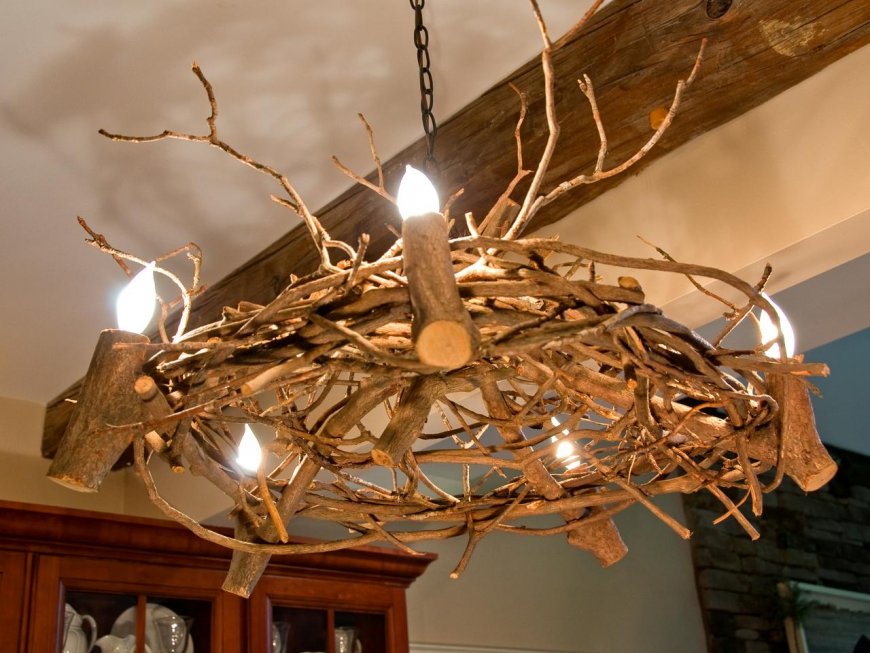 Lustre en bois.