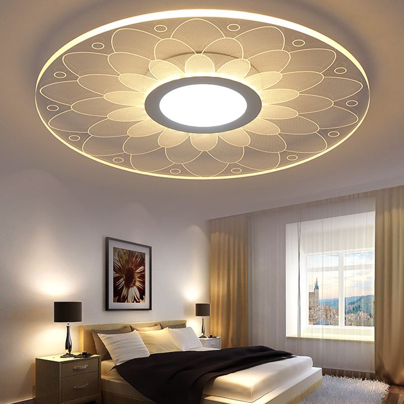Lustre LED dans la chambre.