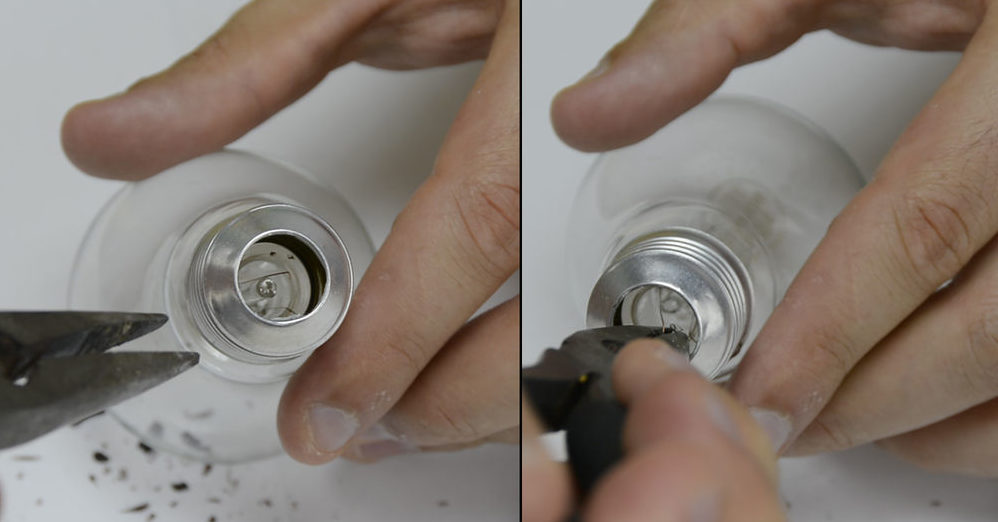 Nettoyage de l'ampoule.