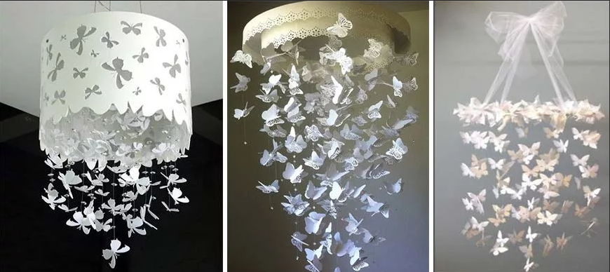 lustre papillon en carton