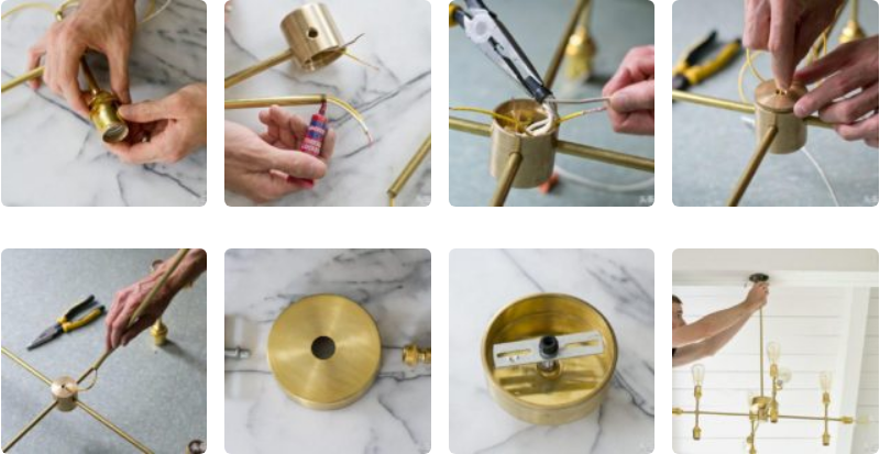 Lustre en laiton de style loft à faire soi-même, partie 2