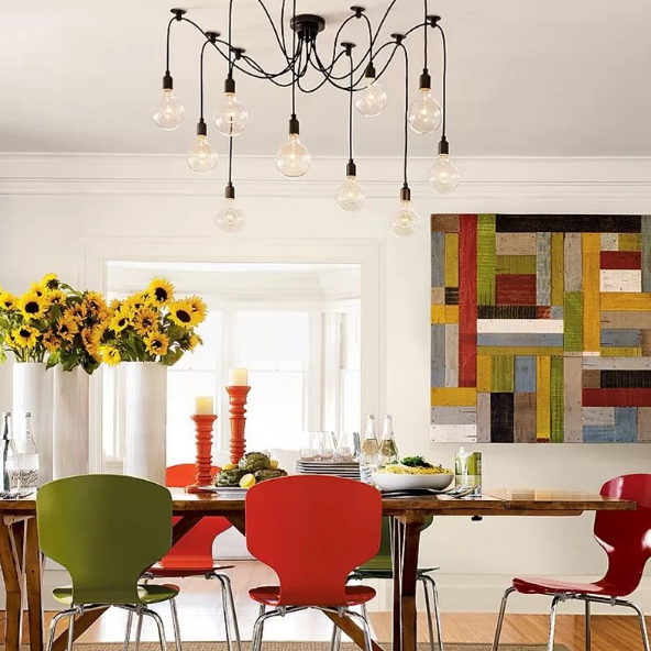 lustre araignée dans la cuisine