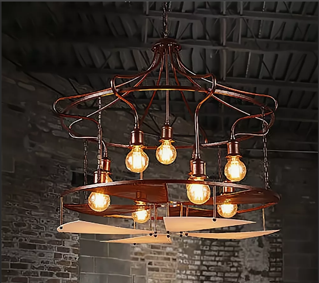 lustre en laiton de style loft créatif