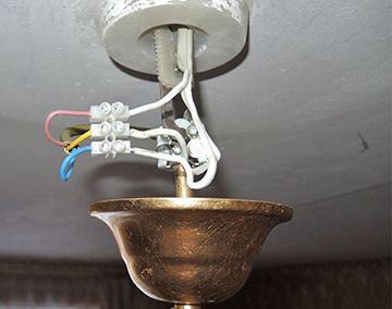 Fils de connexion dans un lustre.