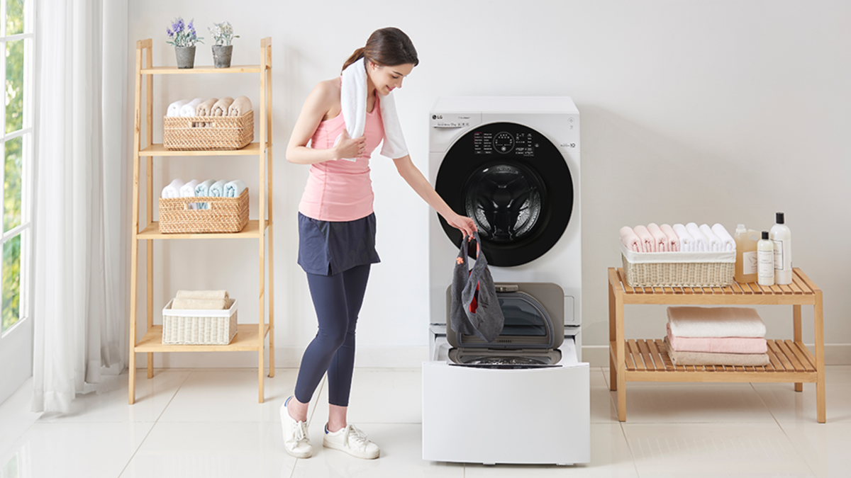 Machine à laver à deux compartiments