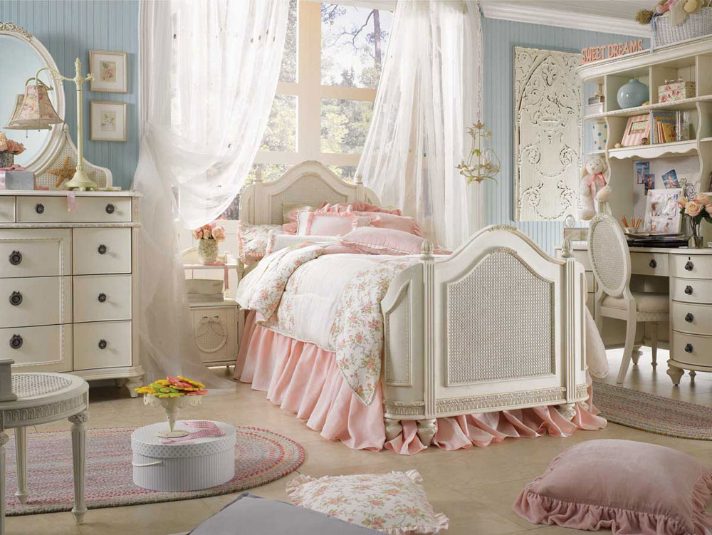chambre à coucher shabby chic