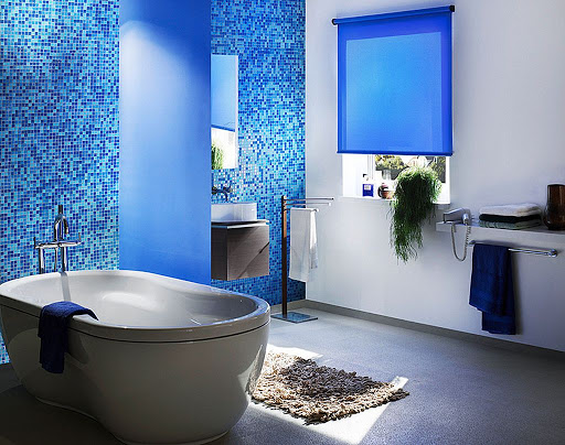 rideaux de style nautique pour la salle de bain