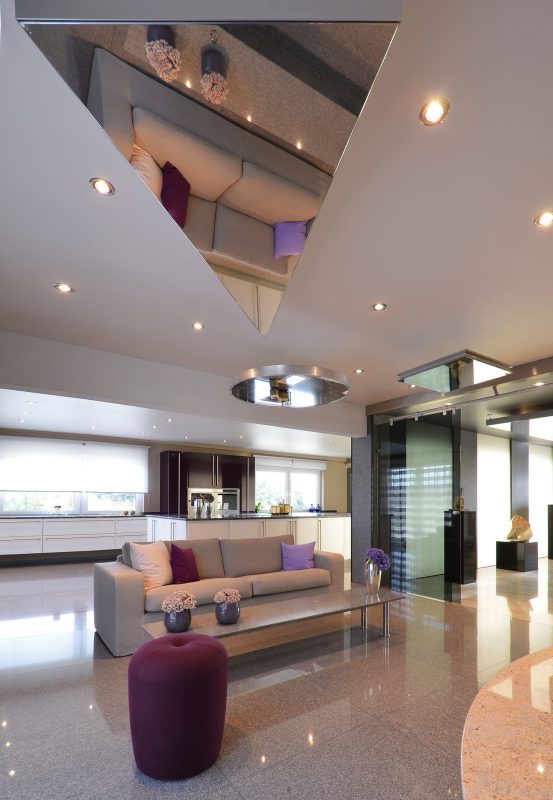 plafond tendu miroir