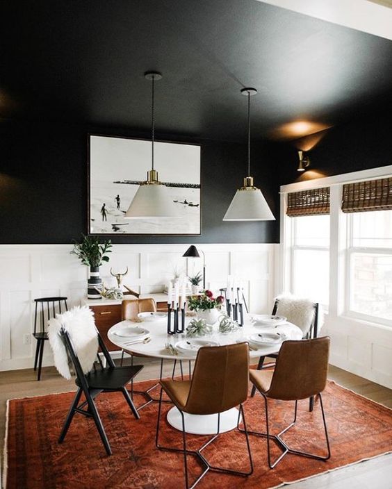 plafond noir à l'intérieur de la pièce