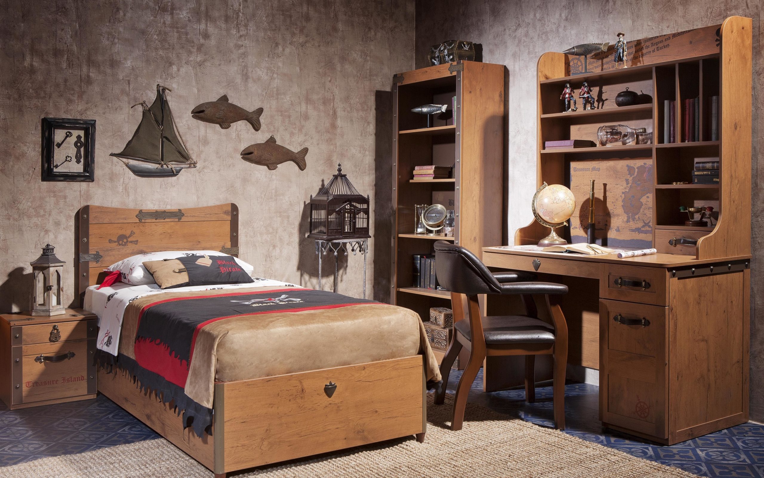 chambre d'enfant dans un style rétro