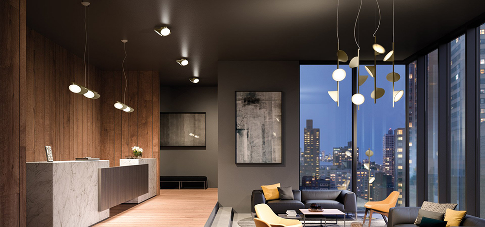 placement de lampes sur un plafond suspendu