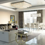 Conception de salon dans un style art déco avec photo