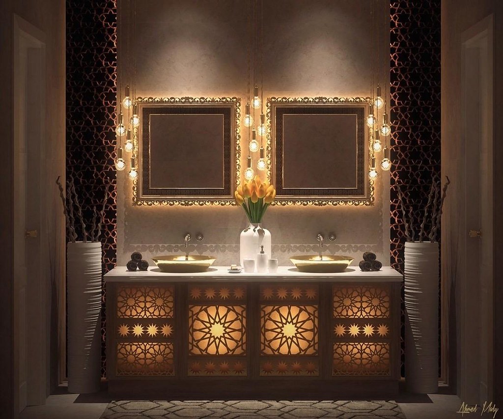 Salle de bain de style marocain.