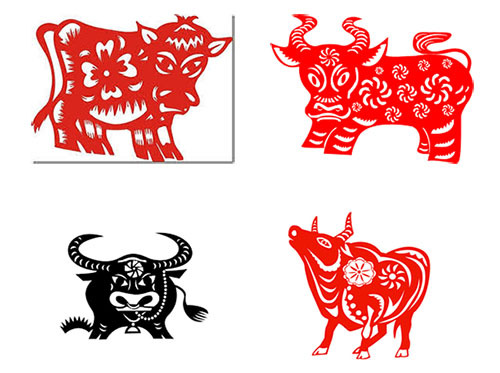 autocollants de taureau sur la fenêtre pour le nouvel an