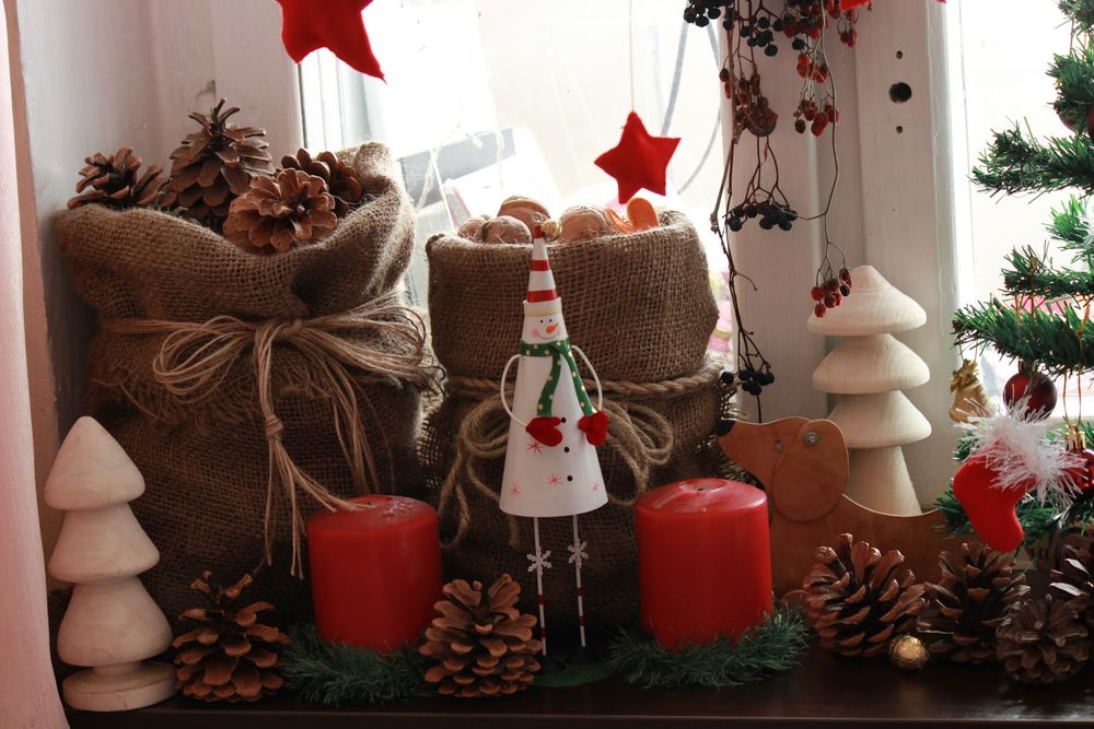 décoration de rebord de fenêtre pour le nouvel an