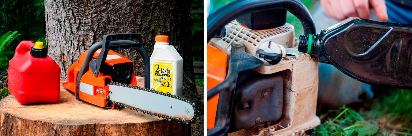 courir avec une tronçonneuse