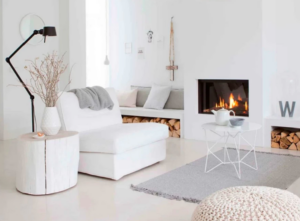Conception de salon dans le style scandinave