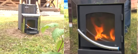 Poêle dans un bain public sur parquet 8